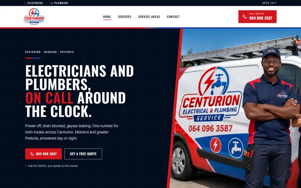 Centurion Electrical & Plumbing website